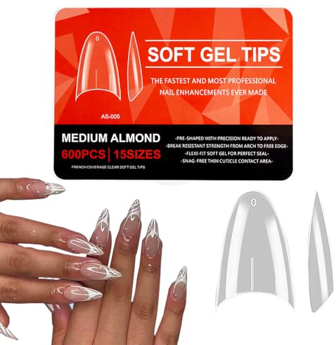 XFSRG 600 Pièces Faux Ongles Capsule Americaine Ongle 12 Tailles Capsules Ongles Transparent pour Ongle Extensions Studios de Manucure Diy Nail Art Débutant Manucure Prothésiste Ongulaire (Set A)