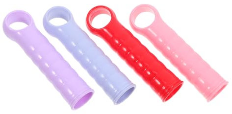 DOITOOL 4pcs Mop Handle End Cap Replacement Grip Handles for Dustpan Rod 22mm Diameter for Floor Cleaning Sweeping Mop Multi-Color Set (red, Purple, Blue, Pink)