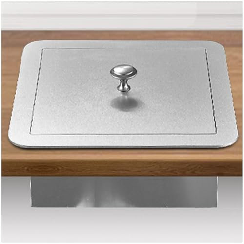 Pattumiera da Incasso per Piano di Lavoro, pattumiera con scivoli per rifiuti da Incasso per mobili da Cucina, scivoli per rifiuti in Acciaio Inox con Coperchio, pattumiera da Incasso per pi