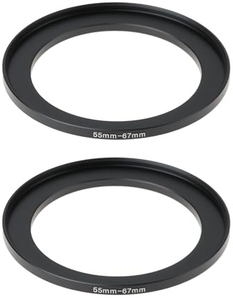 The Lord of the Tools 2 Pezzi Adattatore Anello Per Filtro Fotocamera Adattatore Ad Anello 55 Mm A 67 Mm Per Obiettivi DSLR E Filtri ND UV CPL IR