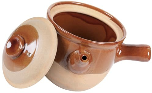 TOGEVAL Pentola in Terracotta per Medicina Cinese Pentola in Argilla Resistente Temperature per Cucina Gas Antiscivolo e Facile da Pulire Casseruola per Medicina e Zuppe