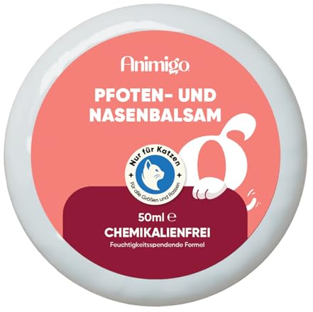 Näs- och tassbalsam för hundar och katter – För torra, spruckna nosar och tassar på sommaren – 60 ml tass- och näsbalsam med lavendelolja, bivax och vitamin E – Näs salva och tass skydd – animigo