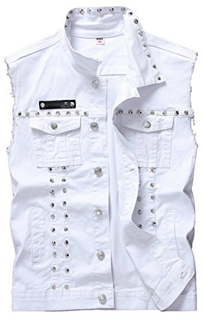 DSDZ Herren Punk-denim-weste für Herren Punk