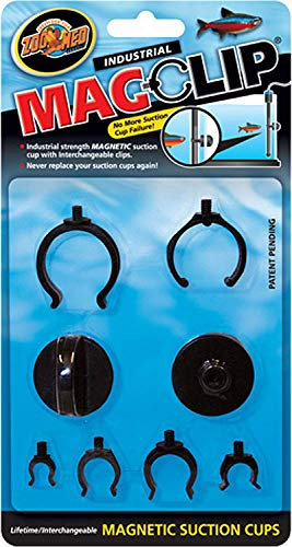 Zoo Med - Aquariumzubehör: Magnetische Suckermarken mit austauschbaren Clips - 2er Pack (Schwarz, Kunststoff, Fisch, Aquarium)