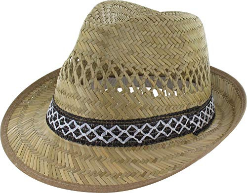 TRIUSO Strohhut leicht atmungsaktiv 54 bis 61 cm (61 cm)