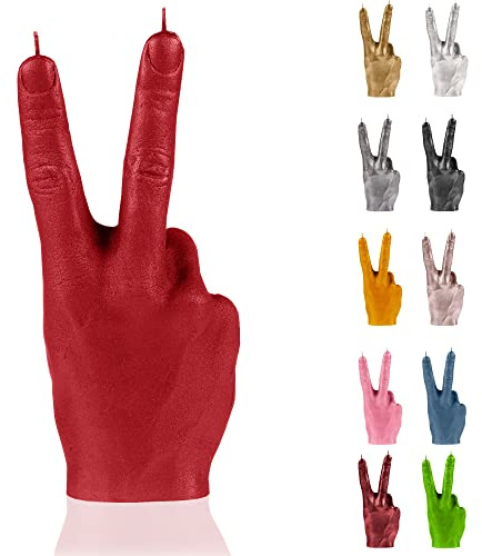 Candellana Hand Peace Kerze - Hand Figur - Coole Deko - Gothic Deko - Grunge Deko Kerze - Heavy Metal Deko - Grunge Room Decor - Büro Gadgets - Kerzen Deko - Lustige Kerze