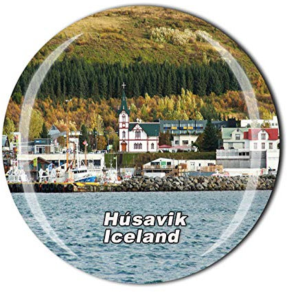 3D Kühlschrankmagnet Húsavík Island Kühlschrankmagnet Kristallglas Magnet Tourist Reise Souvenir Sammlung Geschenk Magnetaufkleber Home Küche Dekoration