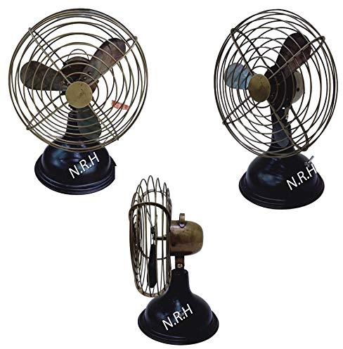 Vintage Antik Messing Sammlerstück Tischventilator nautische Schreibtischdekoration mit 4 Klingen