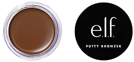 e.l.f. Putty Bronzer, cremige & hochpigmentierte Formel, sorgt für einen langanhaltenden gebräunten Schimmer, mit Arganöl & Vitamin E, Sun Kissed, 0,35 Oz (10g)