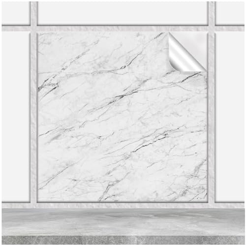 FoLIESEN - Fliesenaufkleber 20x20 cm | Deko-Aufkleber für Küche & Bad | Fliesen-Folie zum Aufkleben | Carrara, .:30 Stück