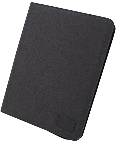 Stop Ocean Plastic 46220 RPET Reißverschlussmappe PALAU DIN A4, Businessmappe aus PET Nylon und Leder, Schreibmappe, Mappe mit Notizblock, Organizer für Dokumente, ca. 33,5 x 26,5 x 4 cm, Anthrazit