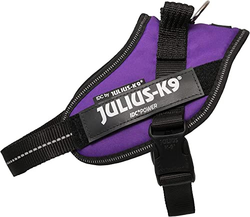 IDC Powergeschirr, 2XS, Dunkelviolett - Reflektierendes Hundegeschirr mit Logo-Feld, verstellbar, atmungsaktiv, Bewegungsfreiheit, Oeko-TEX Zertifiziert, für kleine, mittlere & große Hunde