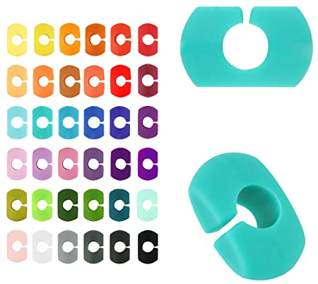 JOPHEK 36 Pezzi Colorati Segnabicchieri in Silicone, Identificatore Del Bicchiere di Vino per Feste, Champagne, Cocktail, Martini