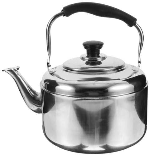 TOPBATHY Edelstahlkessel Schall Wasserkessel Für Herd Wasserkocher Aus Edelstahl Mit Griff Für Gasherd Und Elektroherd 4 L Fassungsvermögen Für Tee Kaffee Camping