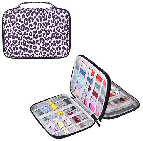 ZFZGFRCS Watch Band Storage Case Watch Band Organizer Bag Watch Band Case and Storage Holder Watch Bands Holder Carrying Case Compatible with 35 Watch Straps and Accessories
