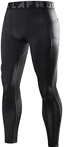 LAFROI YSK08 Collant de Compression à séchage Rapide pour Homme, Pocket Black, L