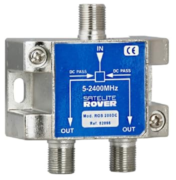 CABLEPELADO Repartidor de 2 Salidas, Distribuidor 2 Salidas, Repartidor Serie Class A, 5-2400 MHz, Apto para Bandas de frecuencia Dab, FI, FM, UHF, VHF, Incluye 3 Conectores F, 2 Salidas