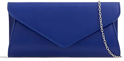 UShopUK Clutch/Handtasche, Kunstleder, einfarbig, für Brautball, Hochzeit, Abend, Party, Handtasche, medium (Königsblau)
