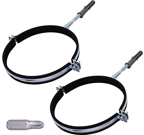 SKIR'CO (2 Stück) Rohrhalter mit Gummiauskleidung für 160mm Rohre, Rohrstützen für Wand- und Deckenmontage, Rohrschellen