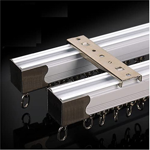 CABINE Verbundene Doppelte Vorhang-Bahn, Alumiheavy Duty Raum Divider Rail, Leise Für Decken- Oder Wandmontage/Ceiling Mounted/180Cm(5.9Ft)