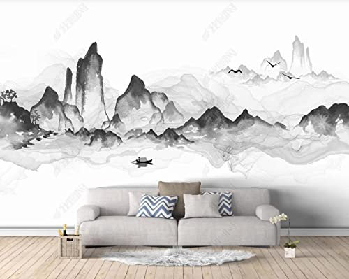 Papier Peint Panoramique Paysage Noir Et Blanc Papier Peint 3D Intissé Decoration Murale Chambre Salon