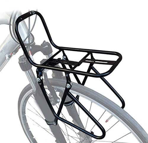 WOOXGEHM Porte Bagages Avant pour Vélo, Acier, Noir, 25 x 15 x 15 cm