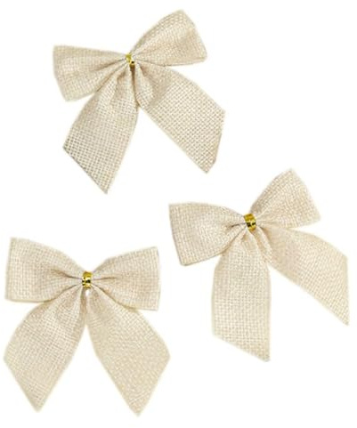 Wambere 10 Stück Schleifen Weihnachtsbaum,Weihnachtsschleife Dekoschleife Glöckchen Weihnachtsbaumschmuck Zierschleifen Dekoration für Christbaumschmuck Hochzeit Geburtstag Weihnachten,Milchig