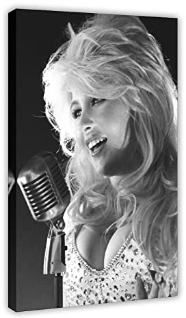 THEGIS Poster sur toile Star Dolly Parton 8 - Décoration de chambre à coucher - Paysage sportif - Décoration de bureau - Cadeau - 60 x 90 cm