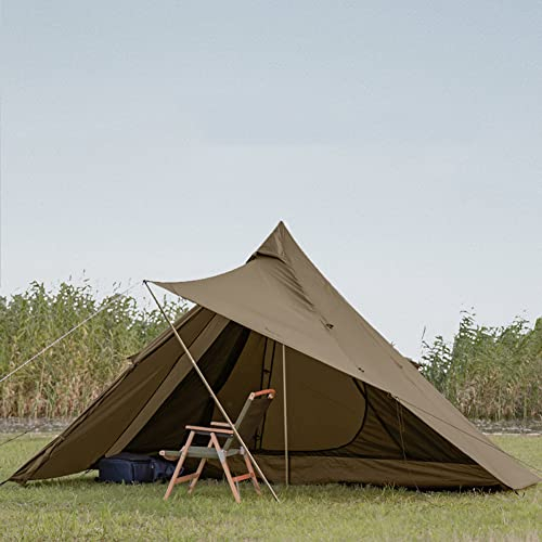 Indisches Tipi-Zelt Pyramidenzelt für 3-4 Personen Sofortaufbau Doppellagiges Familien-Campingzelt Große Tipi-Zelte, 320x330x177cm