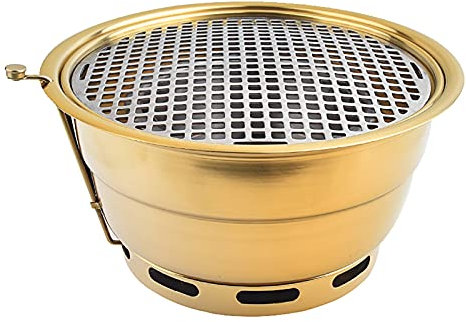 Umiup Barbecue Barbecue Barbecue, Barbecue, Poêle de Barbecue à Fumée Supérieure Commerciale (avec Couvercle), Barbecue à Charbon Multifonctionnel, Grill de Fumoir de Table (Couleur : A)