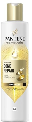 Pantene Molecular Bond Repair Shampoo con Biotina 250ml Formula Pro-V Concentrata per Capelli Danneggiati. Protegge e Lascia i Capelli Visibilmente Più Sani e Rigenerati. Arricchito con Nutrienti