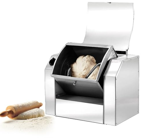 Impastatrice Commerciale, Impastatrice per Farina in Acciaio Inossidabile da 1500 W con Funzione di Temporizzazione, Impastatrice Professionale per Preparare la Pizza con Tagliatelle e Pasta 5KG