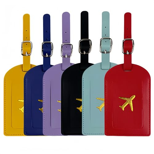 Granmagazz 6 Pezzi Etichette Valigia,Viaggio Bagagli Tag, Etichette per Valigie, Viaggio Luggage Tags, Cartellini Nomi per Valigie, per Valigie in Colori Vivaci per Bagaglio,Valigie, Borsa