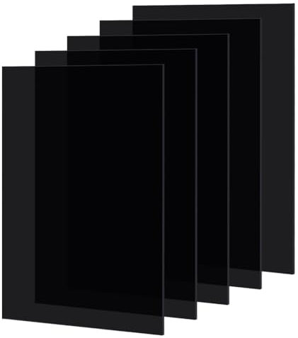 PH PandaHall 5PCS Acrylplatte Schwarz Transluzentes Blatt Farbige Acrylplatten Gegossene Acrylplatten Acryl zum Schneiden Gravieren Schilder DIY-Projekte 30x20cm 3mm dick