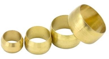 10Pcs Brass Double taper ferrule 4 5 6 8 10 12 14mm OD Compression Sleeve seal ring fittings(12mm)