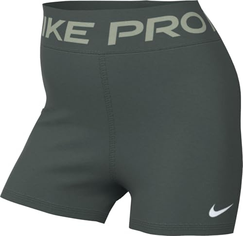 Nike Damen Sculpt Dri-Fit High Rise 3In Shorts, Vintage Green/White, L