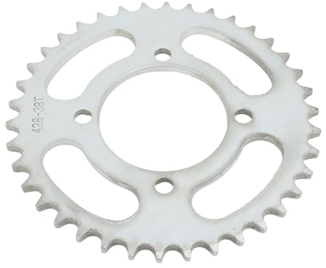 Catena Nutriess 428 Corona da 38 denti Corona in acciaio per trasmissione posteriore Robusta finitura argento Ruota posteriore per bici da cross Parti di motociclette ATV per bici