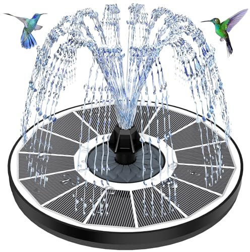 Yzert Solar Fountain 2025 Upgrade High Efficiency Glass Panel, 3.5W Solar Bird Bath Fountains with Flower No Battery, Solar Water Pump Fountain for Bird Bath Garden Small Ponds Outdoor Décor (White)