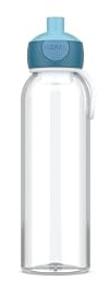 Mepal - Wasserflasche Pop-Up Campus - Auslaufsichere Trinkflasche für Schule & Unterwegs - Transparente Trinkbecher - BPA-frei & Spülmaschinenfest - 500 ml - Cool blue
