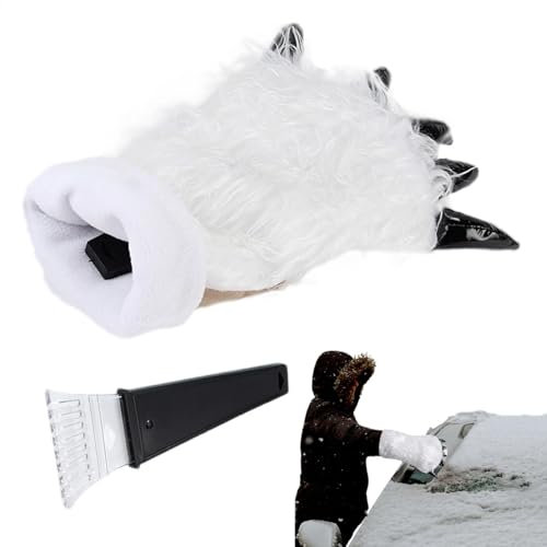 Eiskratzer-Handschuhe – Bärenklauen-Handschuhe mit Eiskratzer | Auto-Windschutzscheiben-Eisschaufel und Schaber-Handschuh | Warme Winterhandschuhe mit integriertem Eiskratzer | Auto-Windschutzscheiben