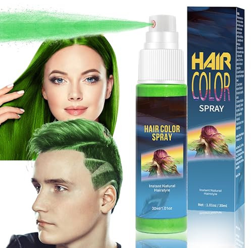 30ml Temporäre Haarfarbe Spray Grün - Natürliche Haartönung Auswaschbar für Party, Cosplay, Halloween - Temporary Hair Color Spray