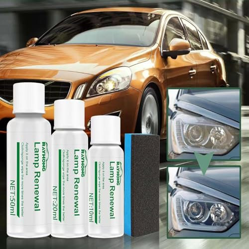 Auto-Langzeitwirksames Scheinwerfer-Reparaturfluid, matte und blinde Scheinwerfer Aufbereitung Set , Scheinwerfer Polierset für Reinigt und Poliert Vermattete und Vergilbte Scheinwerfer aus Kunststof