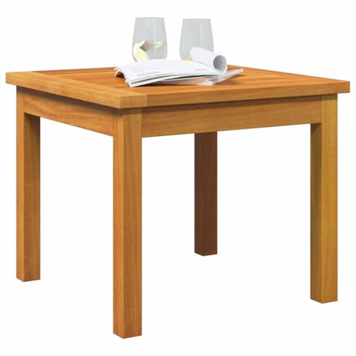 vidaXL Kurzer Beistelltisch 45 cm aus solidem Akazienholz - langlebiges Gartenmöbel, UV-beständig, rustikales Design, pflegeleicht, ideal für Garten, Terrasse und Patio.