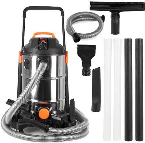 COIL Aspirateur de boues de bassin, aspirateur de boue, aspirateur de piscine, réservoir (35 l), puissance d'aspiration : 18 KPa, + pompe de drainage 600 W, 1400 W