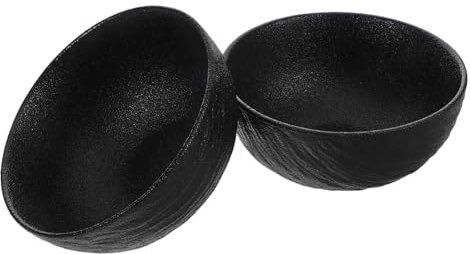 Healifty 2pièces Bols Céramique Moderne Avec Texture Rocailleuse Ensemble De Bols à Soupe Pâtes Porcelaine Pour Repas Famille Et Usage Quotidien