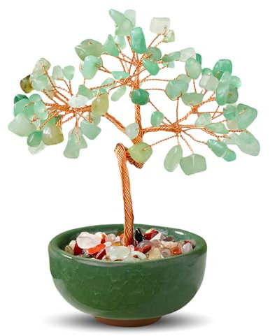WEILAOK Crystal Tree of Life, Chakra Tree, Healing Gemstone Tree with Ceramic Flower Pot, Tree of Life Gifts for Womens, Fengshui Ornament for Home Office Room House, Gift for Christmas