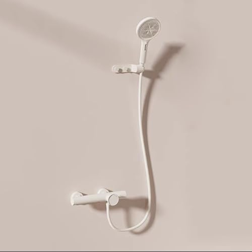 Grifo Cascada Bañera Pared Leche Blanca 5 Modo Mango Individual Grifo Bañera y Ducha con Alcachofa,Leche Blanca