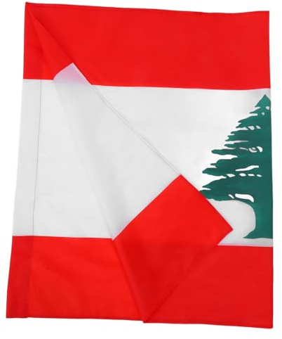 Milisten Drapeau Liban avec Manchon pour Mât Symbole Culturel pour Événements et Décorations Extérieures
