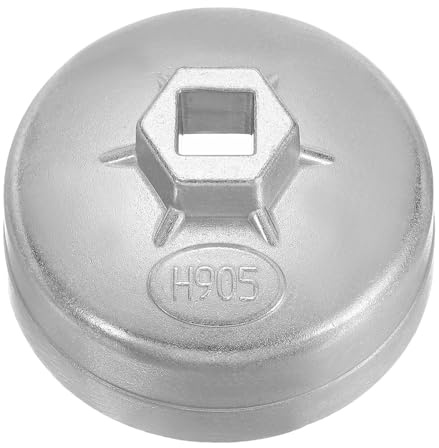 sourcing map Llave de tapa de filtro de aceite, 15 flautas, 73 mm de diámetro interior, 1/2 pulgada, unidad cuadrada de aluminio, herramienta de extracción de enchufe de filtro de aceite métrico para