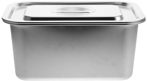 UTHCLO Composteur Cuisine en Acier Inoxydable 201, Bac à Compost avec Couvercle Hermétique 32X22X15 CM, Seau à Compost de Comptoir Anti-Odeurs pour Déchets Alimentaires, Poubelle
